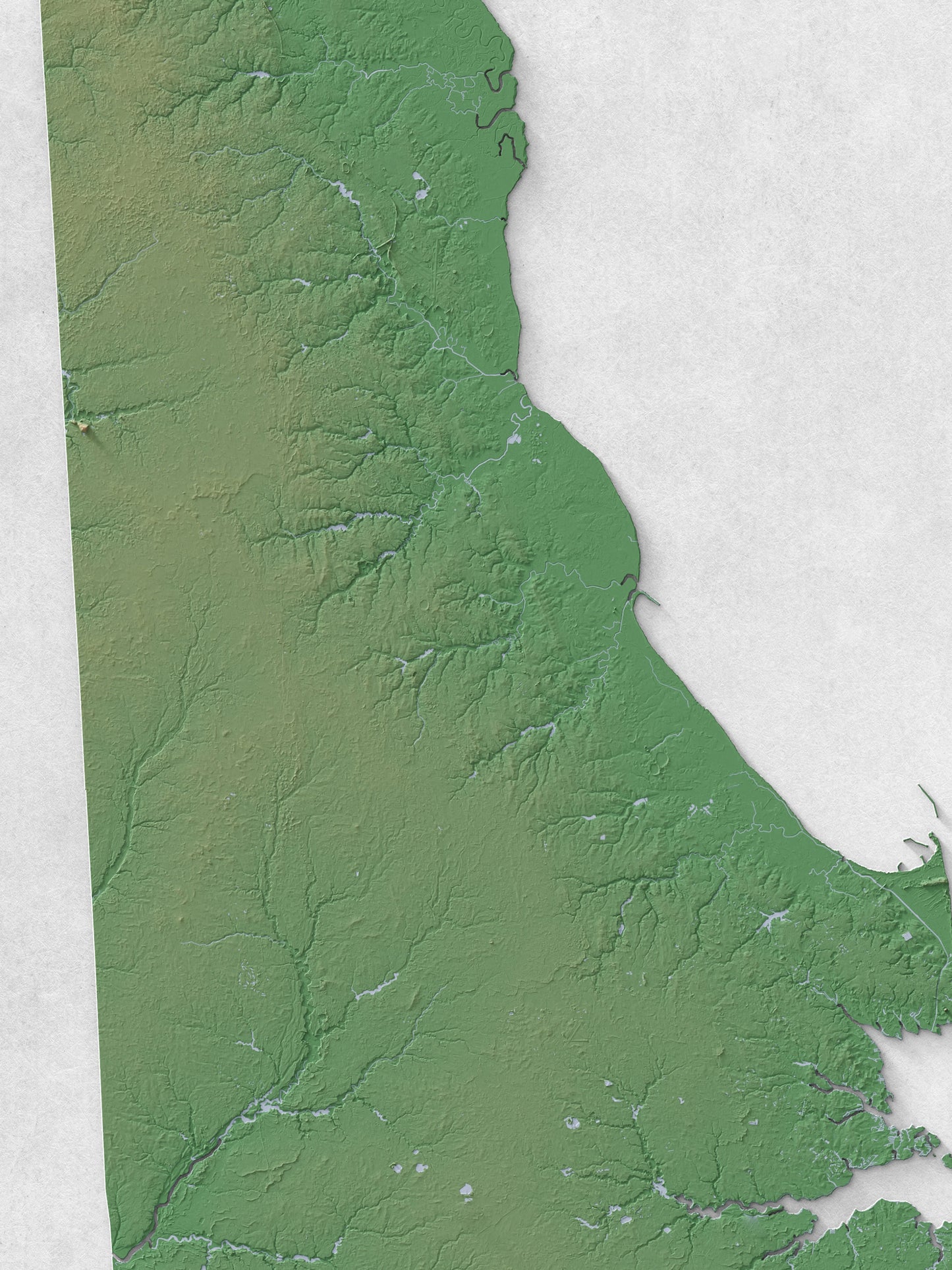 Delaware - Shaded Relief Map (18x24")