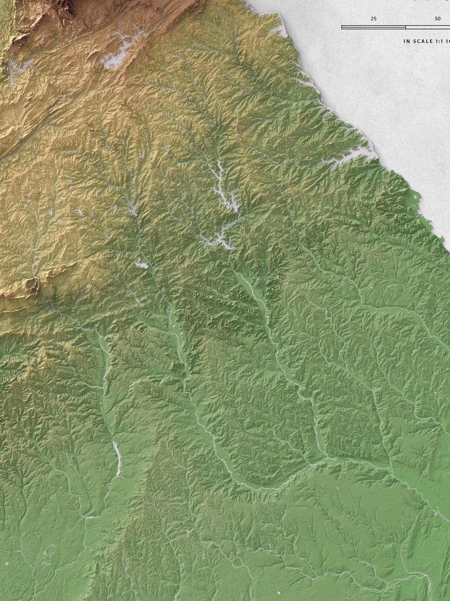 Georgia - Shaded Relief Map (18x24")