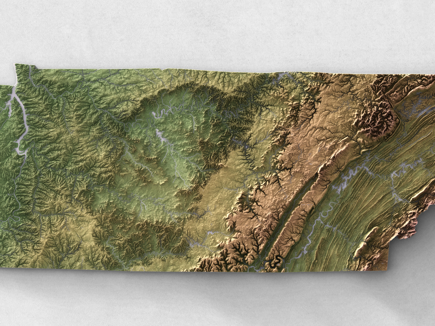 Tennessee - Shaded Relief Map (24x18")