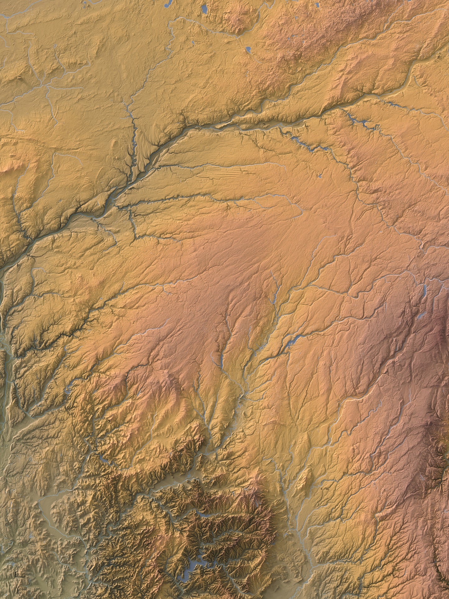Indiana - Shaded Relief Map (18x24")