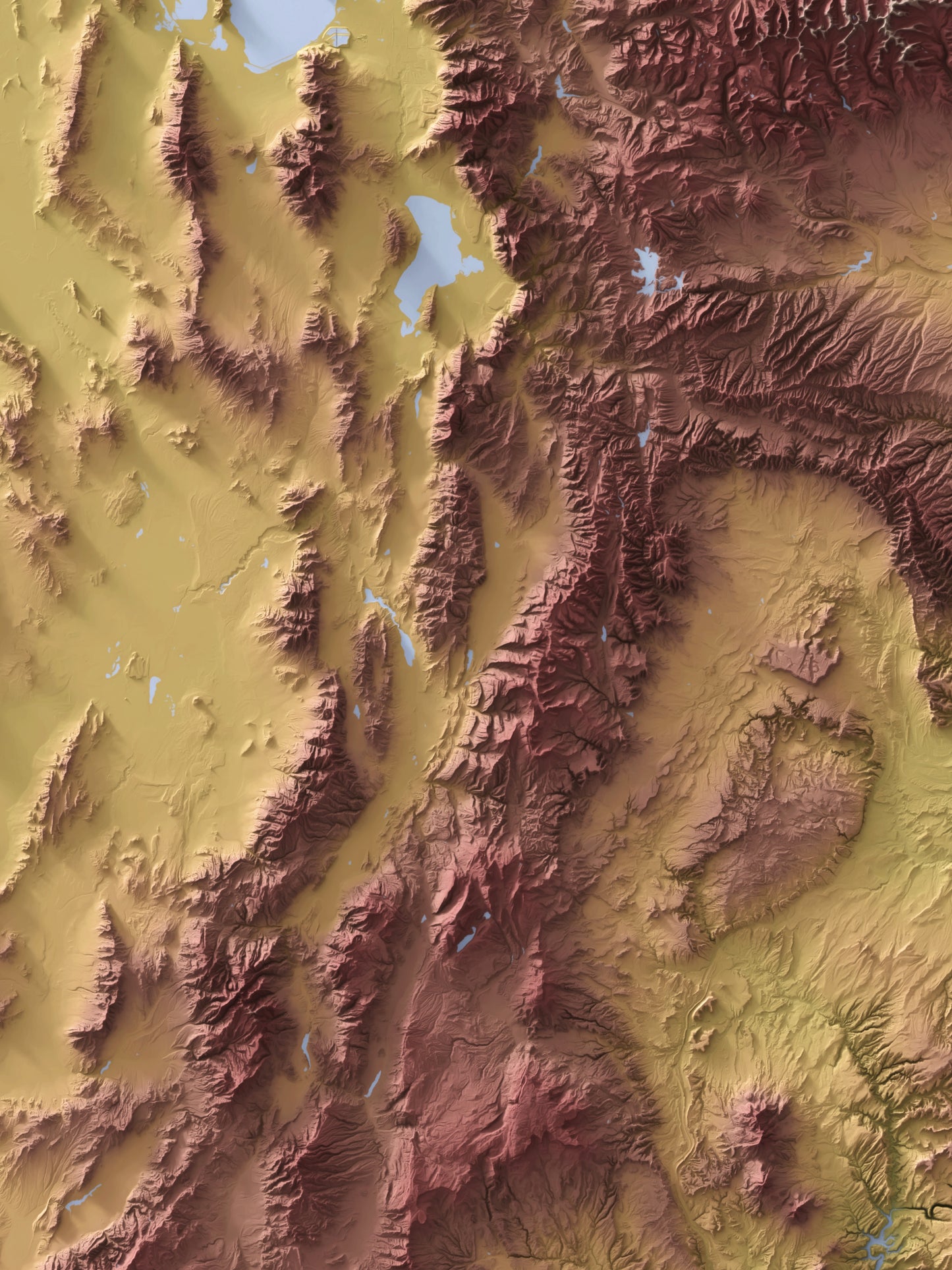 Utah - Shaded Relief Map (18x24")