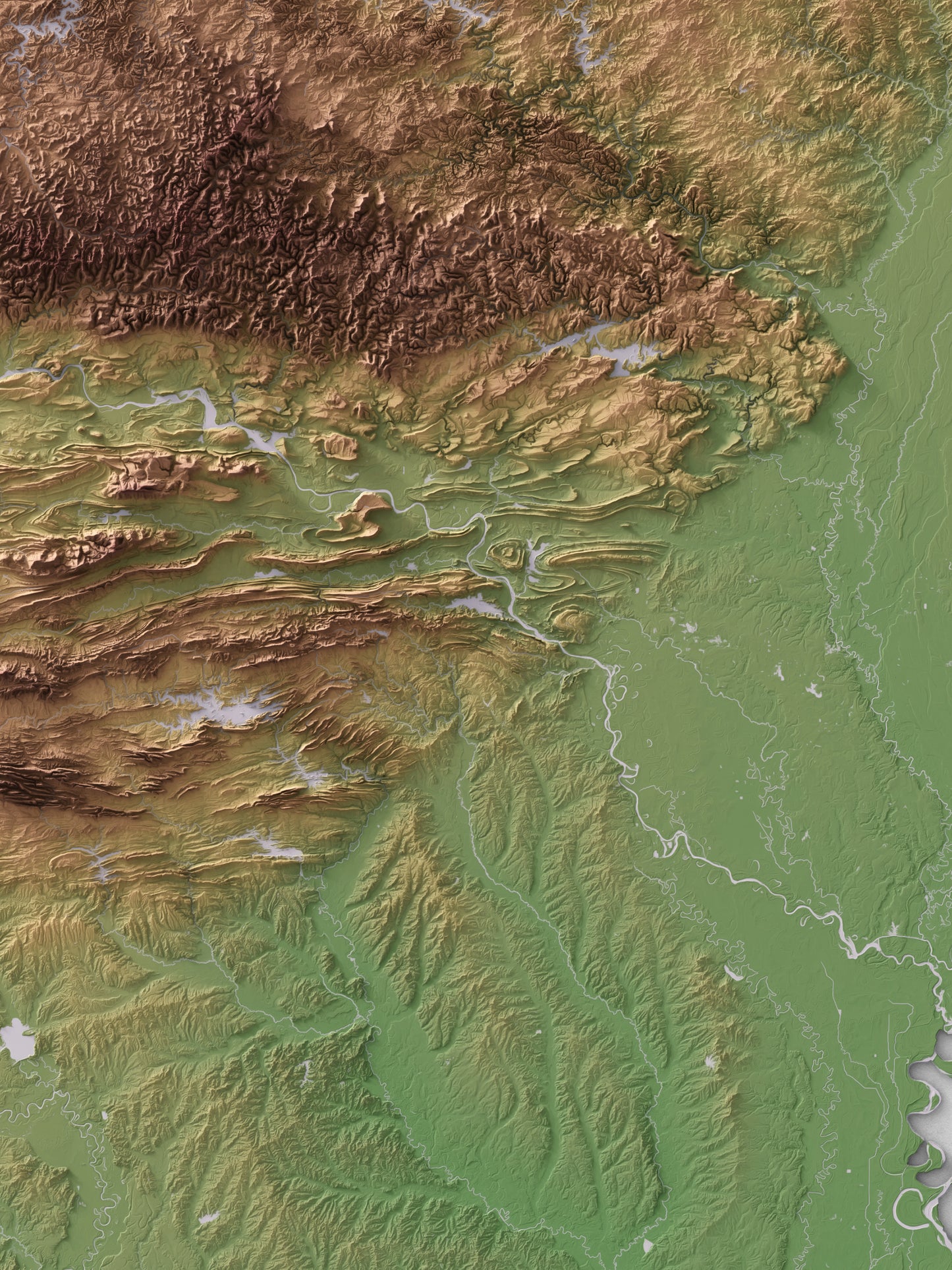 Arkansas - Shaded Relief Map (18x24")