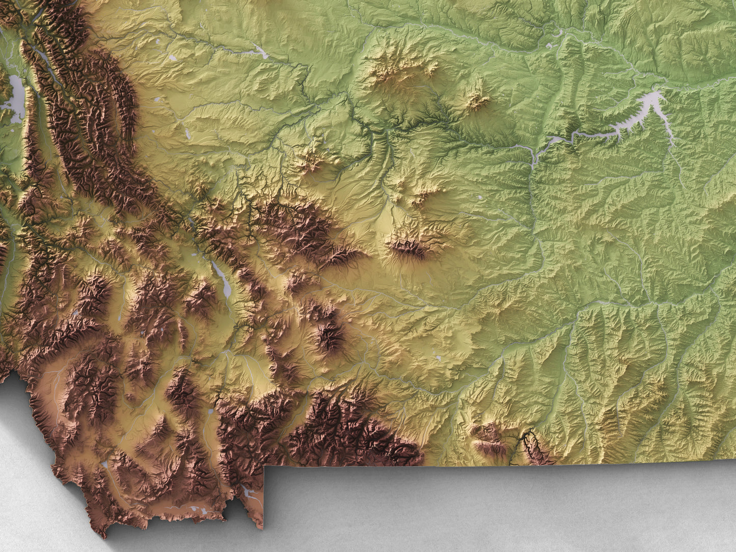 Montana - Shaded Relief Map (24x18")