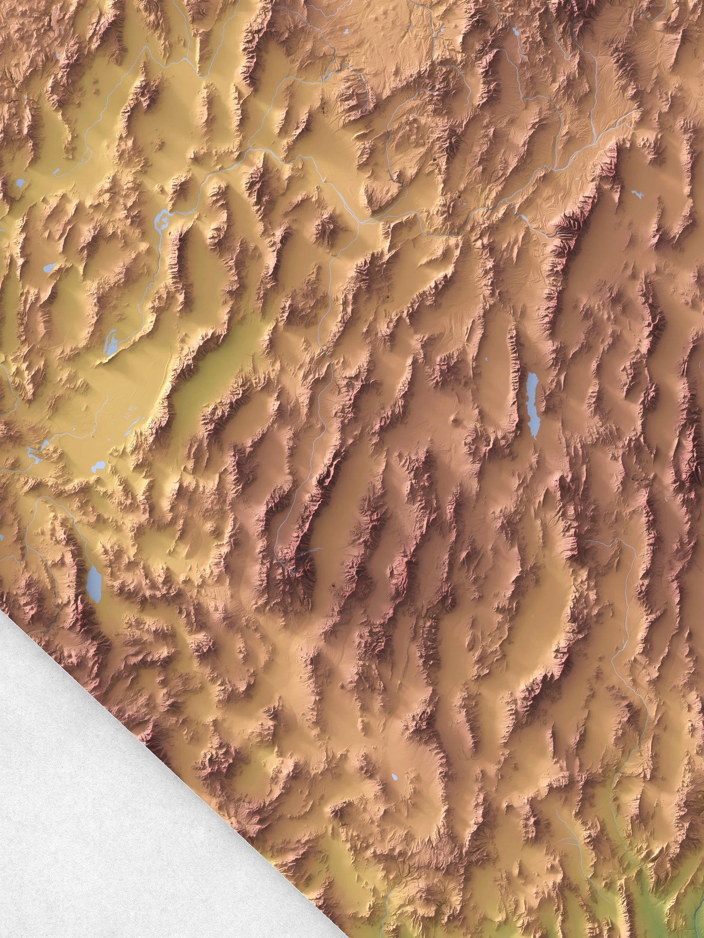 Nevada - Shaded Relief Map (18x24")