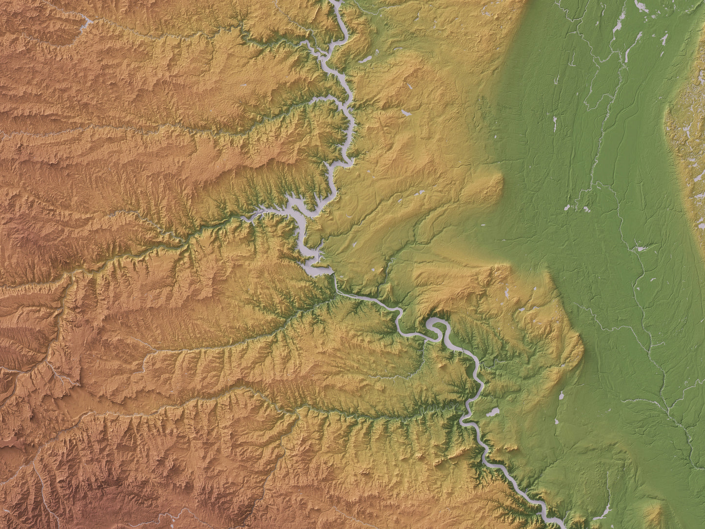 South Dakota - Shaded Relief Map (24x18")