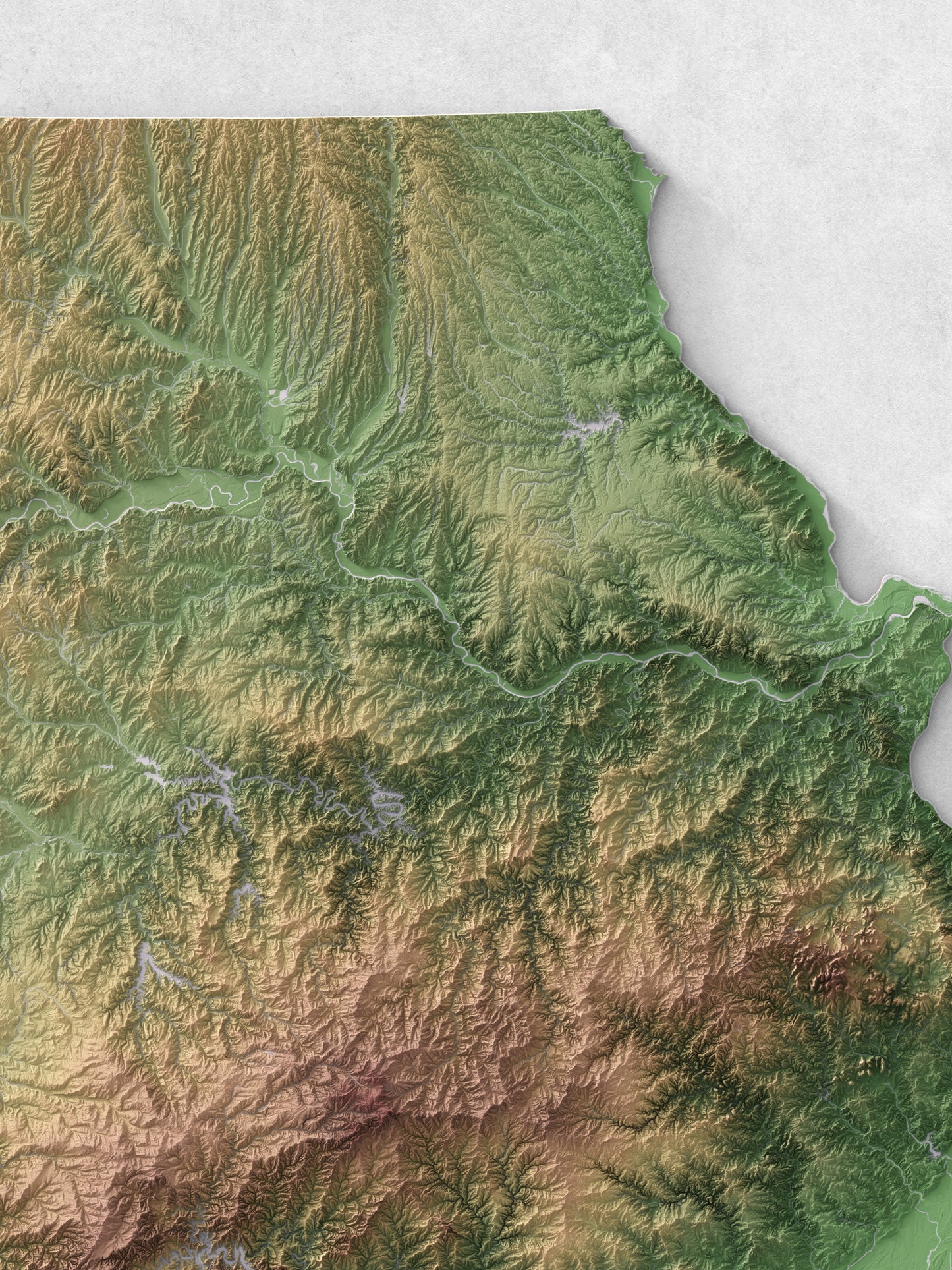 Missouri - Shaded Relief Map (18x24")