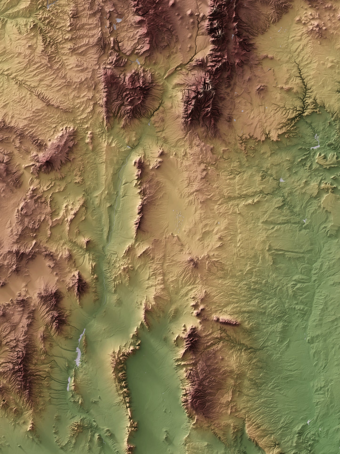 New Mexico - Shaded Relief Map (18x24")