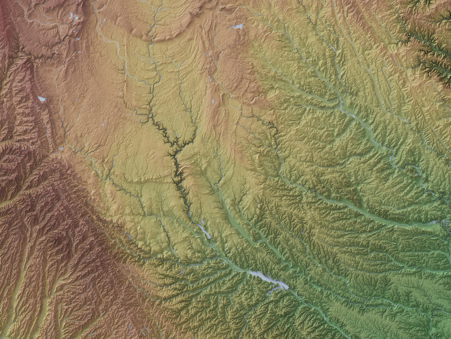Iowa - Shaded Relief Map (24x18")