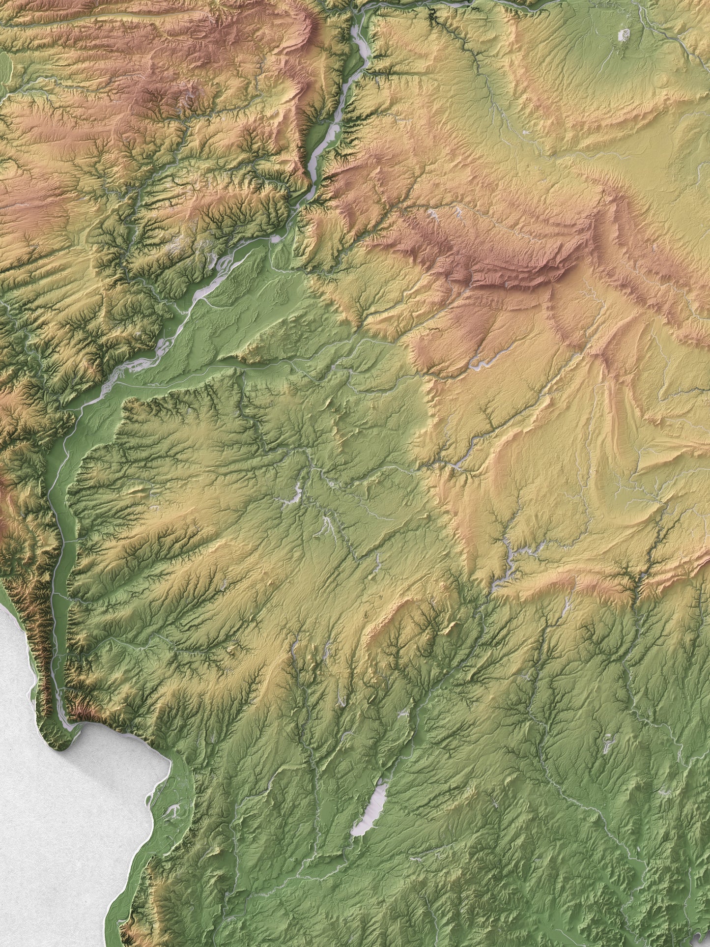 Illinois - Shaded Relief Map (18x24")