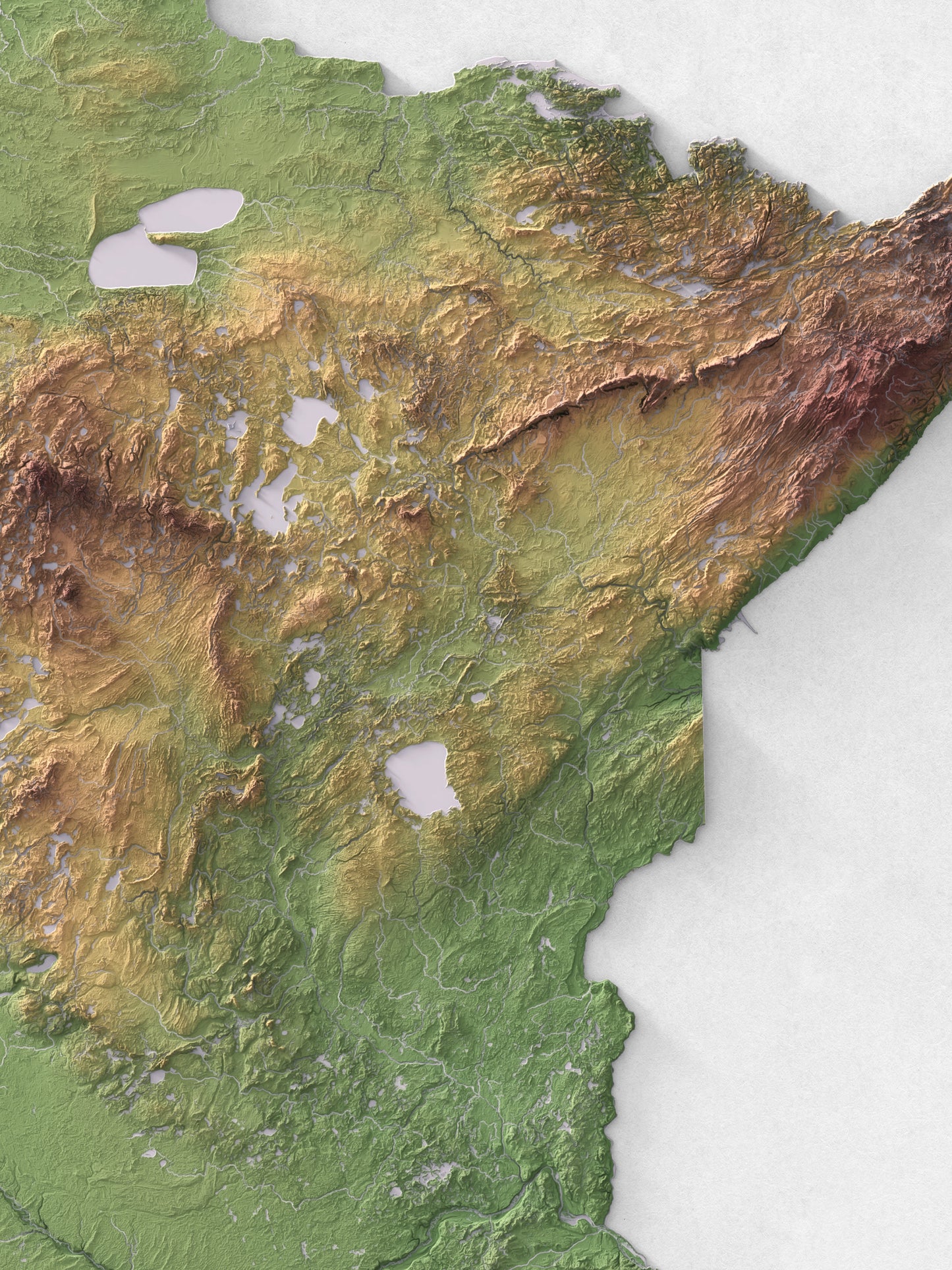 Minnesota - Shaded Relief Map (18x24")