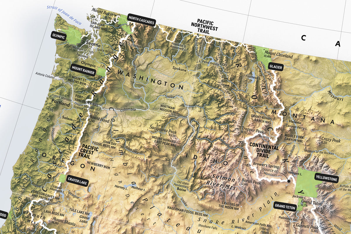 America’s National Parks & Landmarks — 36×24 Premium Map Poster