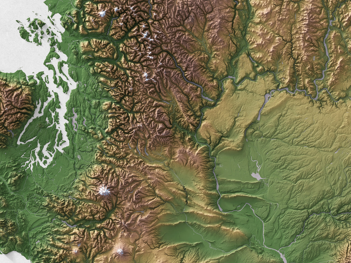Washington - Shaded Relief Map (24x18")