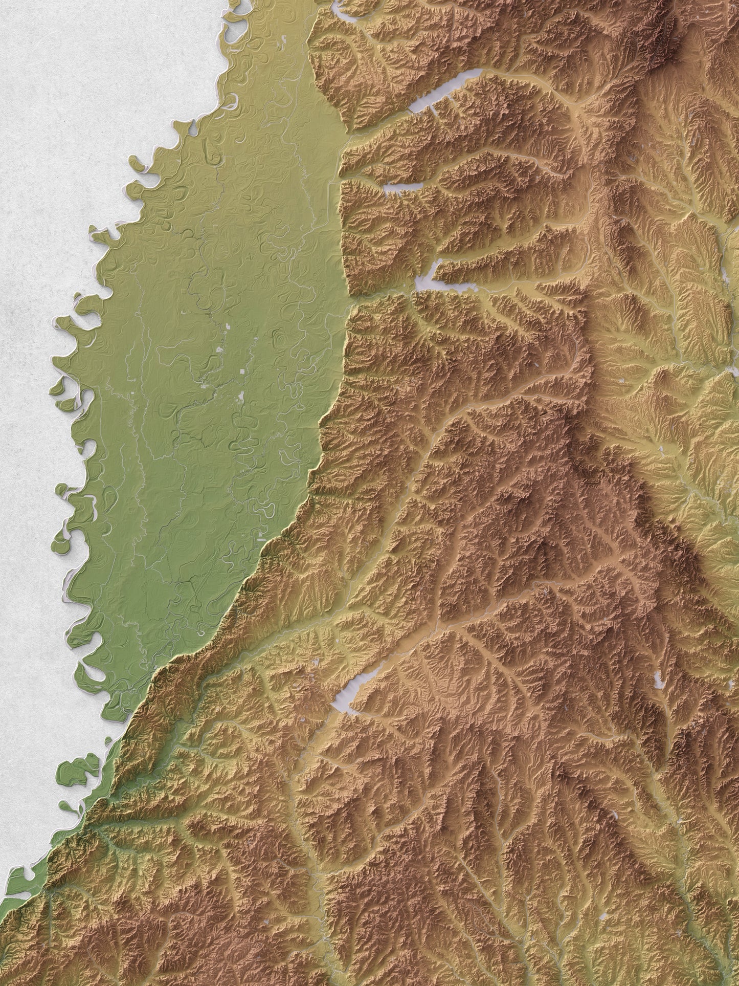 Mississippi - Shaded Relief Map (18x24")