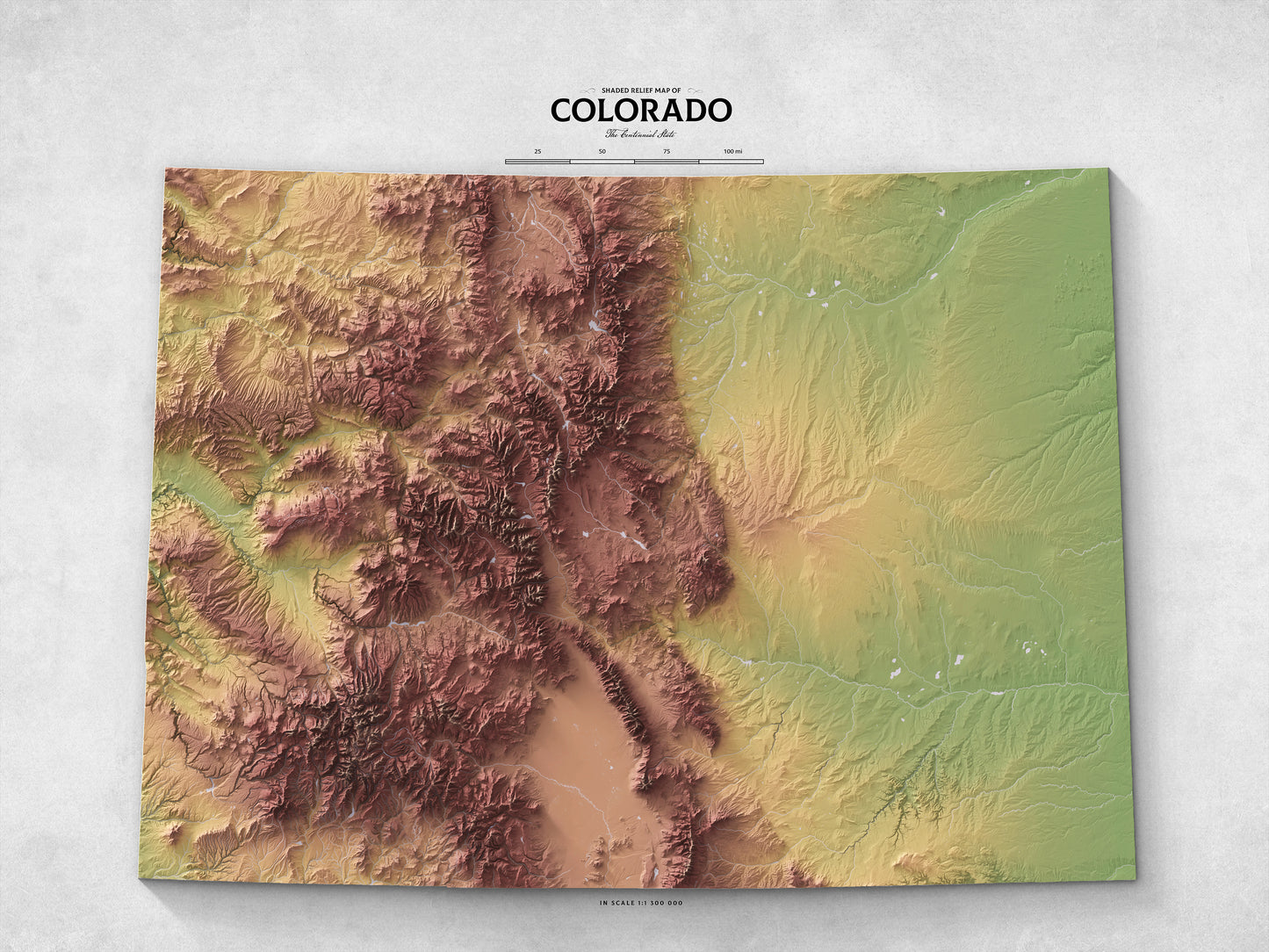 Colorado - Shaded Relief Map (24x18")