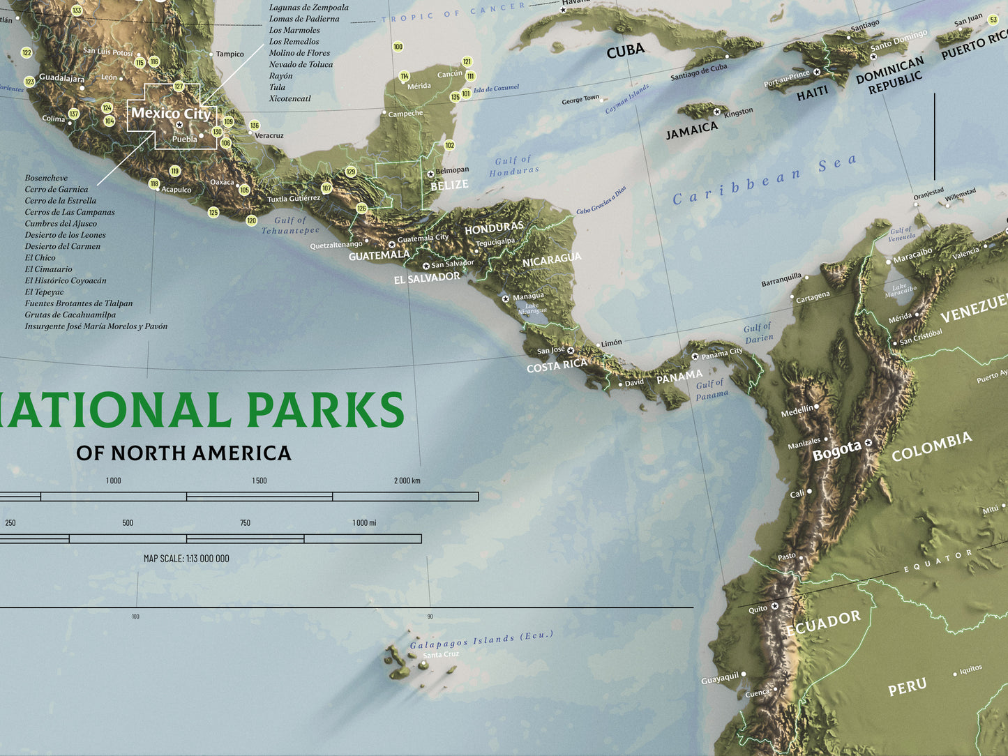 National Parks of North America map poster (24x36")
