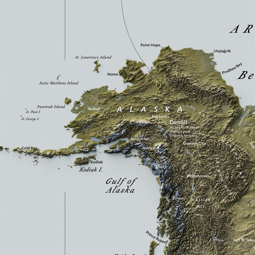 Physical geography of the Americas poster (24x36 inches)