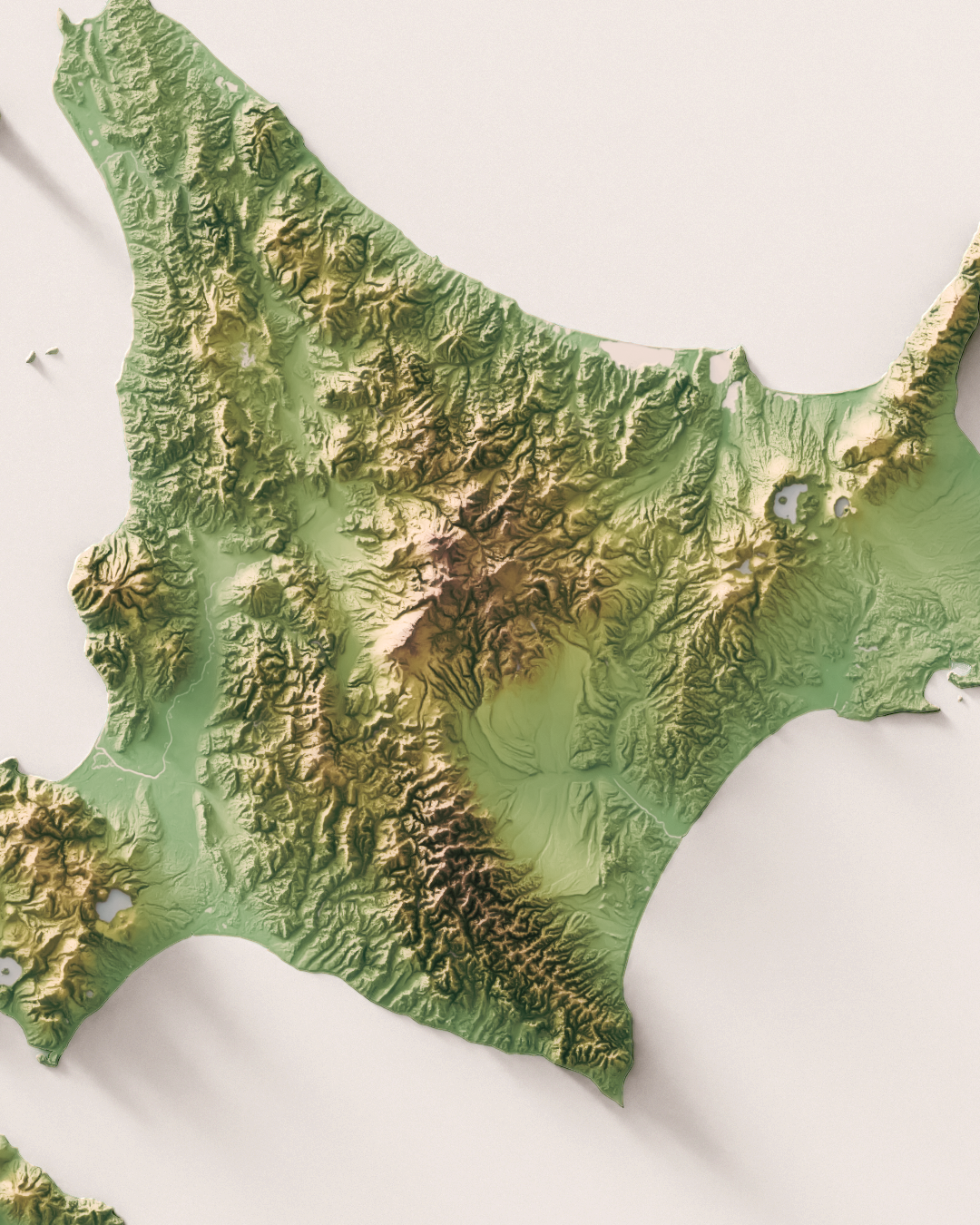 Japan shaded relief map (24x36 inches)