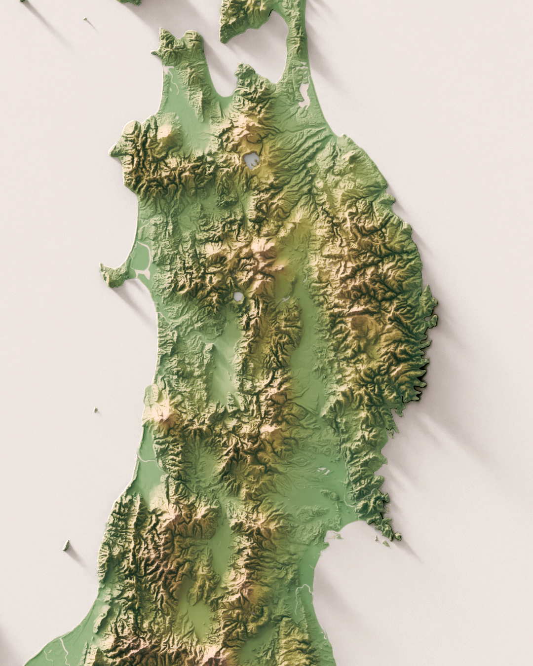 Japan shaded relief map (24x36 inches)