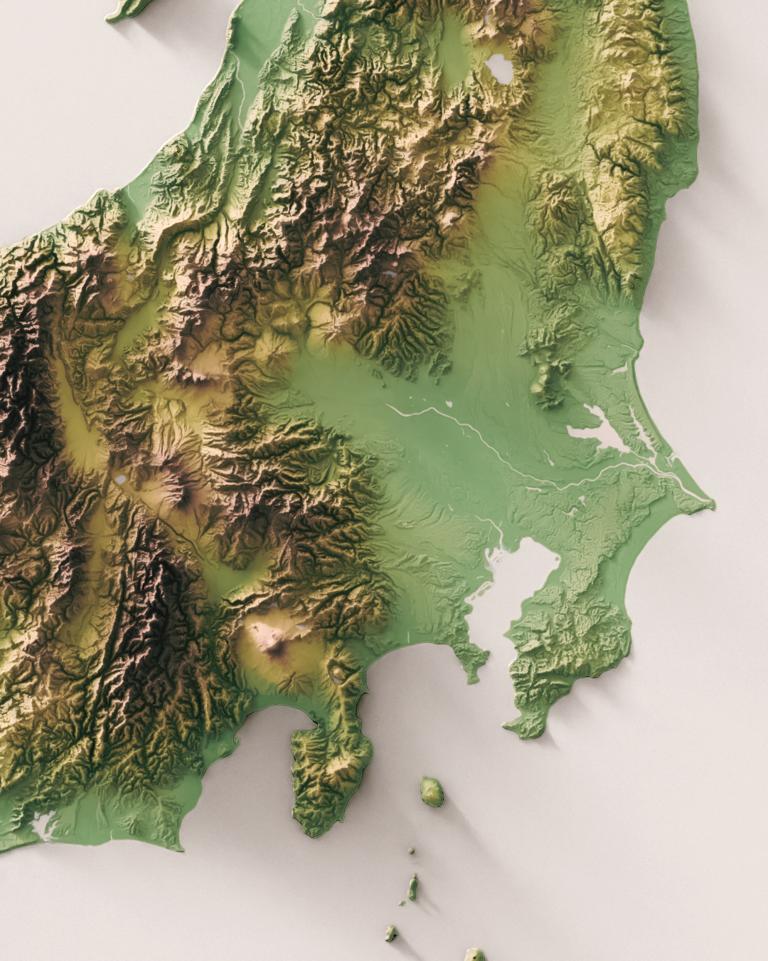 Japan shaded relief map (24x36 inches)