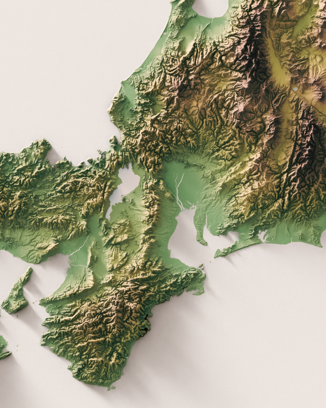 Japan shaded relief map (24x36 inches)