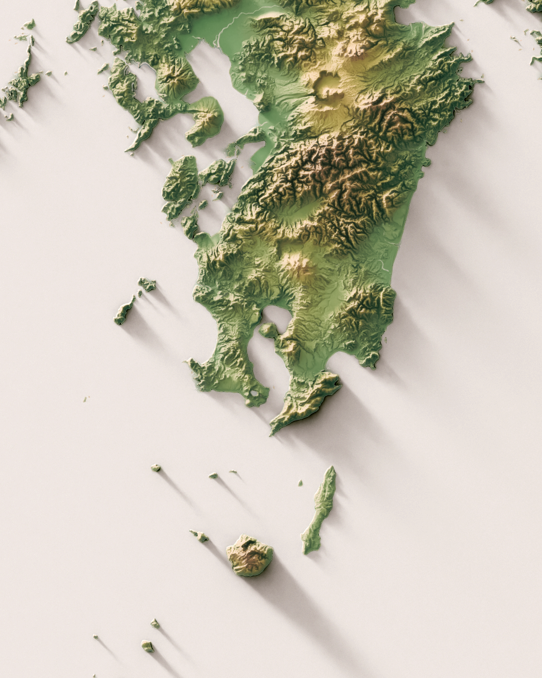 Japan shaded relief map (24x36 inches)
