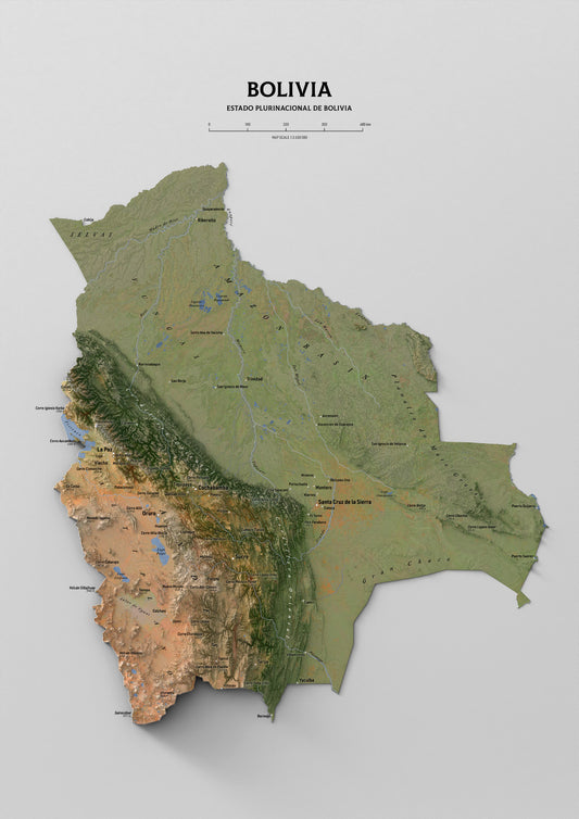 High-Resolution Digital Map Download – Bolivia