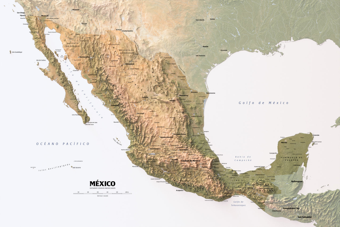 High-Resolution Digital Map Download – Mexico