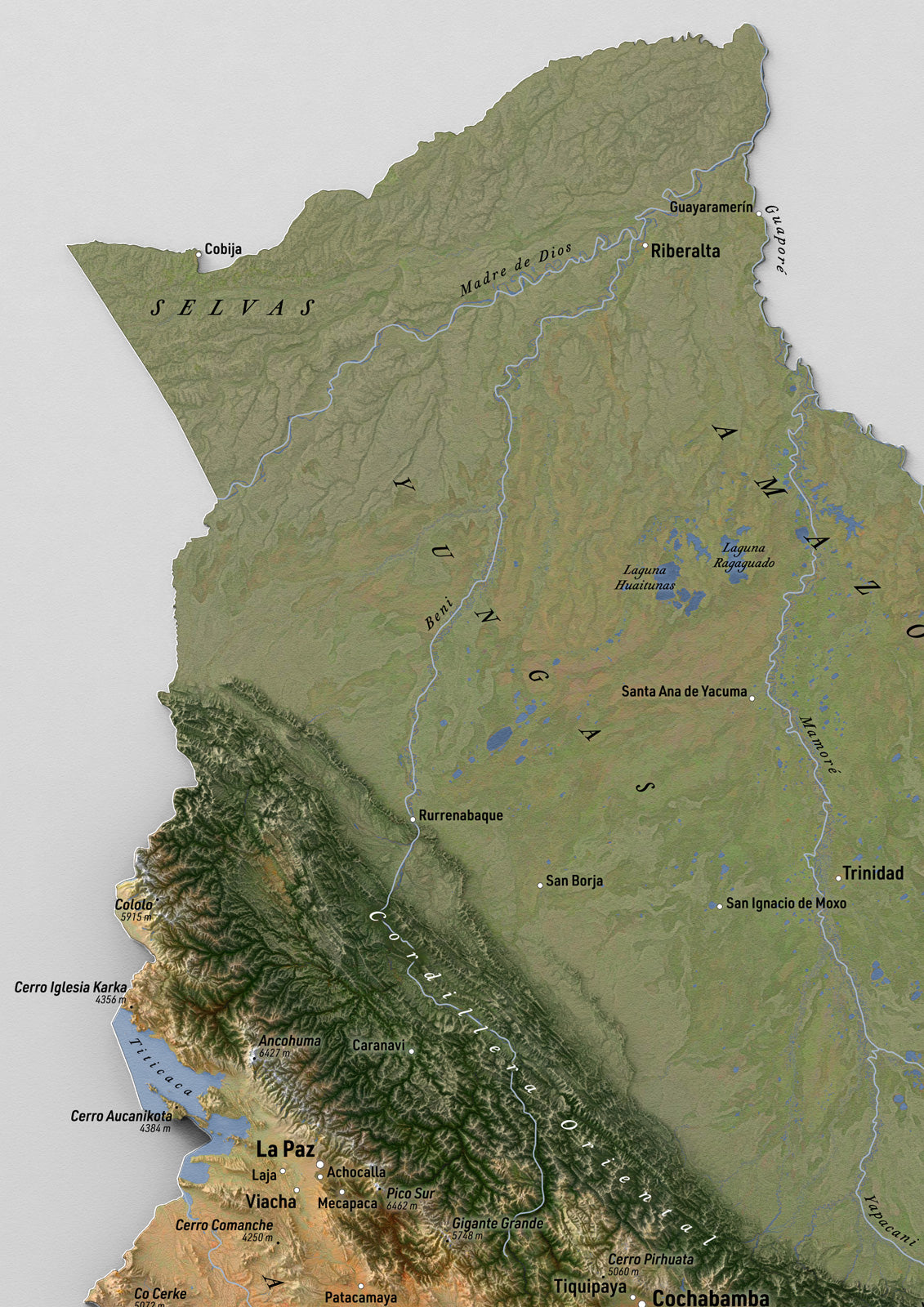 High-Resolution Digital Map Download – Bolivia