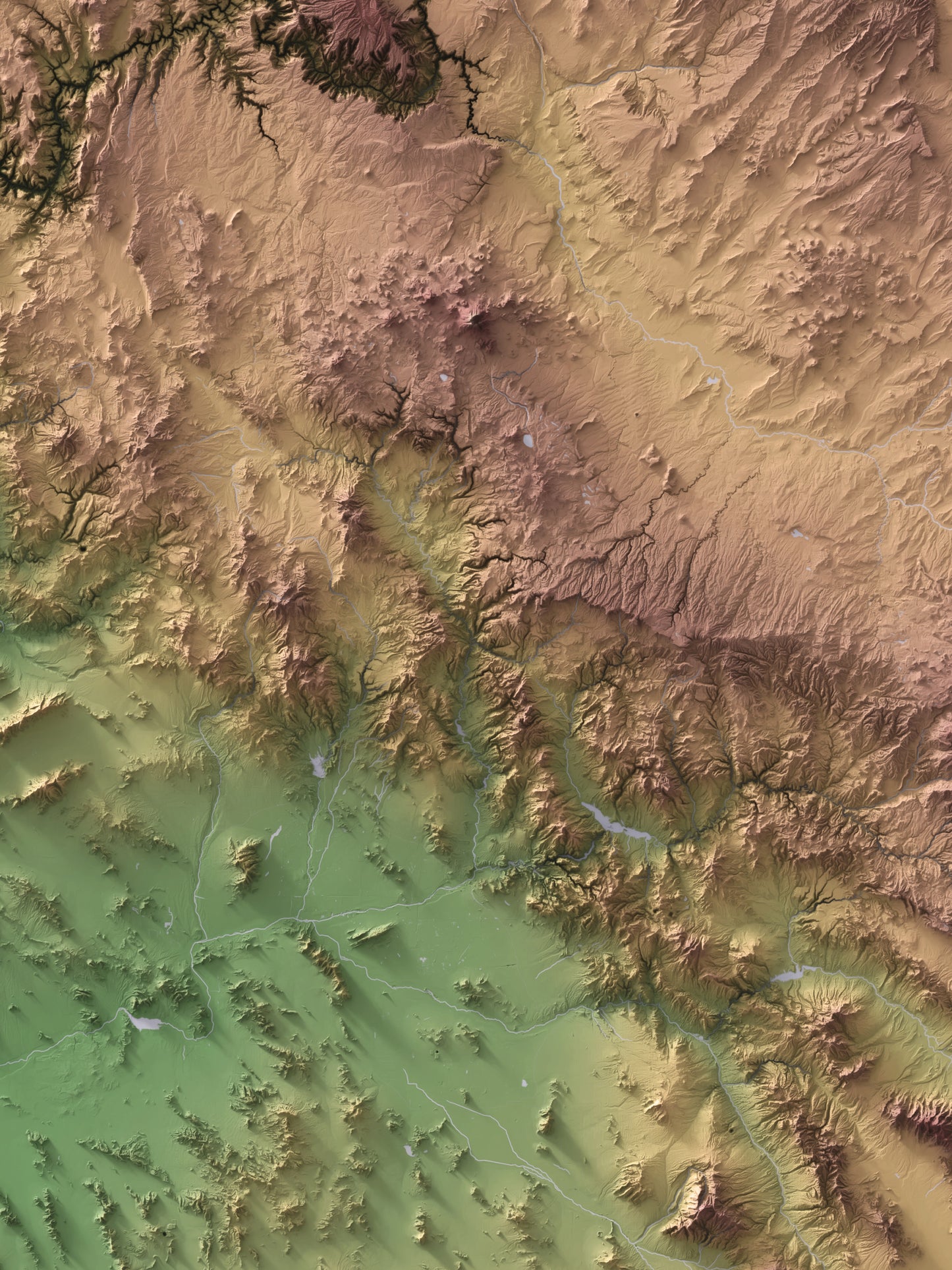 Arizona - Shaded Relief Map (18x24")