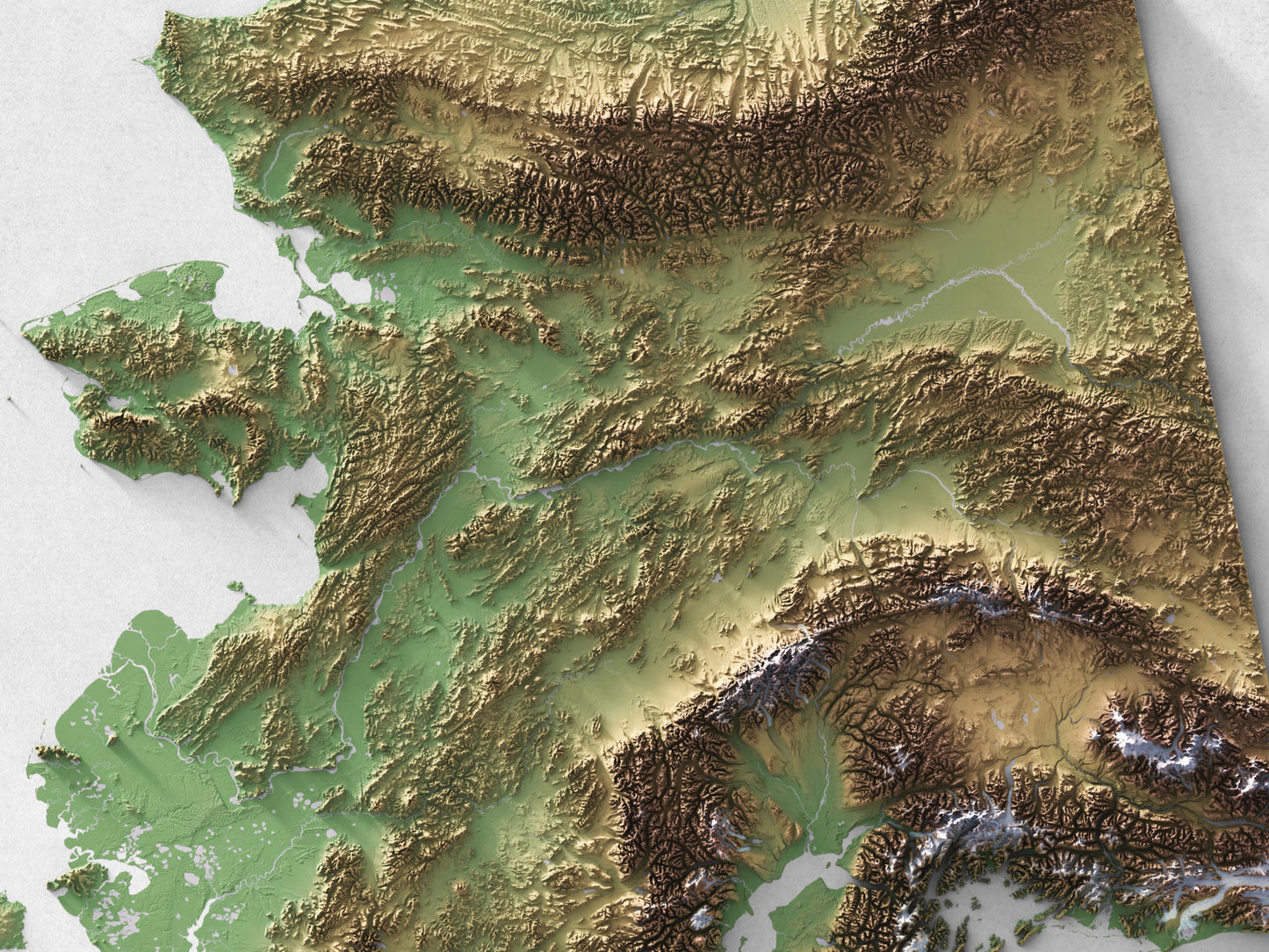 Alaska - Shaded Relief Map (24x18")