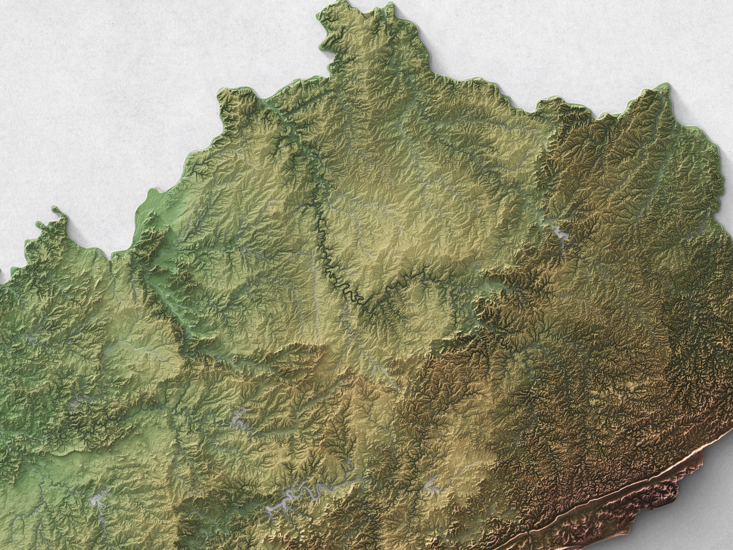 Kentucky - Shaded Relief Map (24x18")