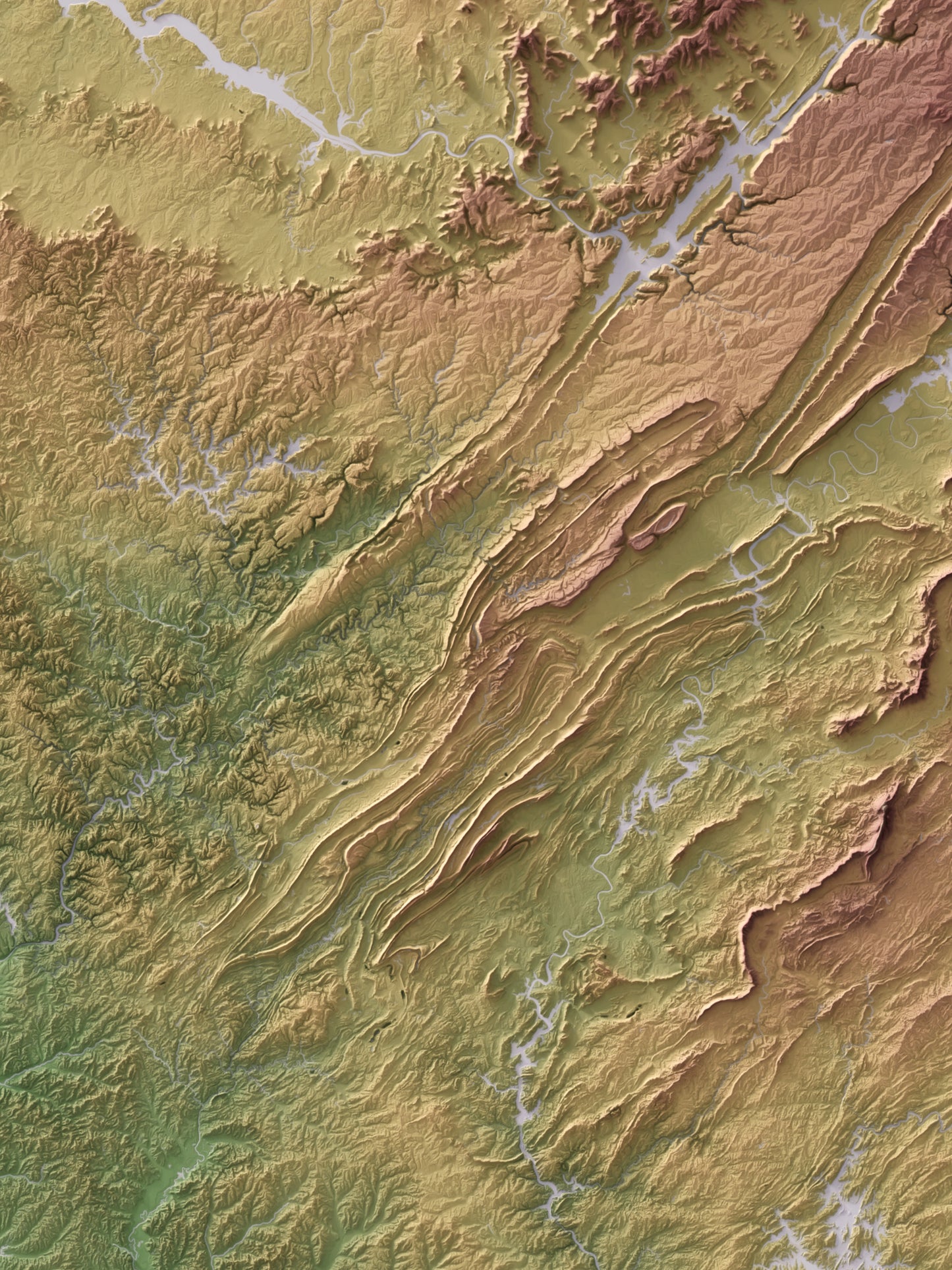 Alabama - Shaded Relief Map (18x24")