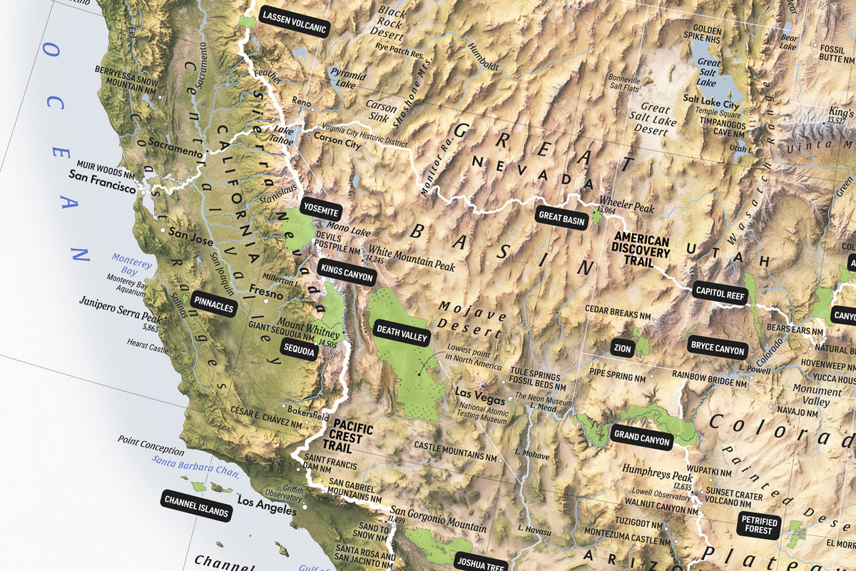 America’s National Parks & Landmarks — 36×24 Premium Map Poster