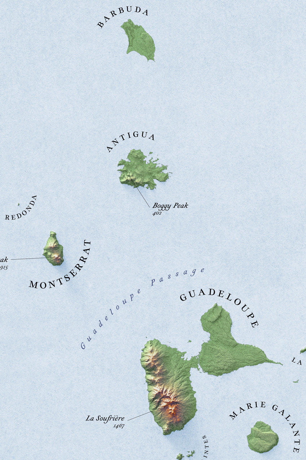 High-Resolution Digital Map Download – Caribbean Islands from Anguilla to Barbados and Grenada