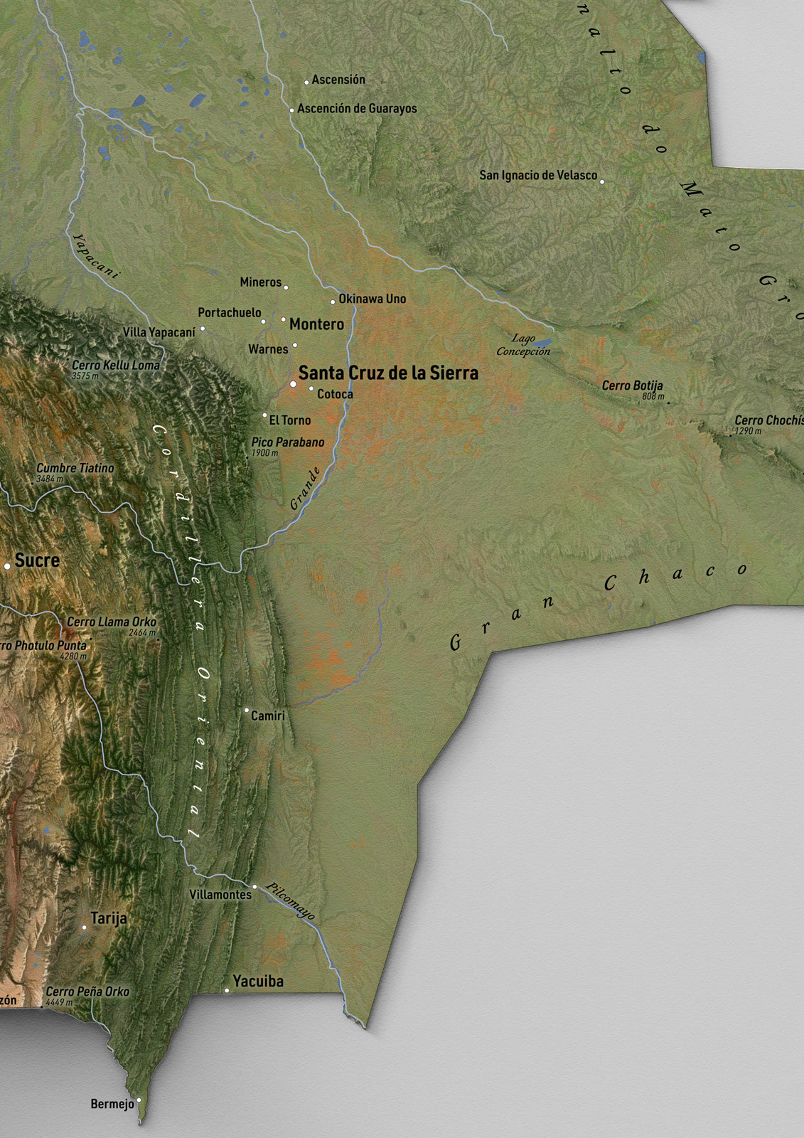 High-Resolution Digital Map Download – Bolivia
