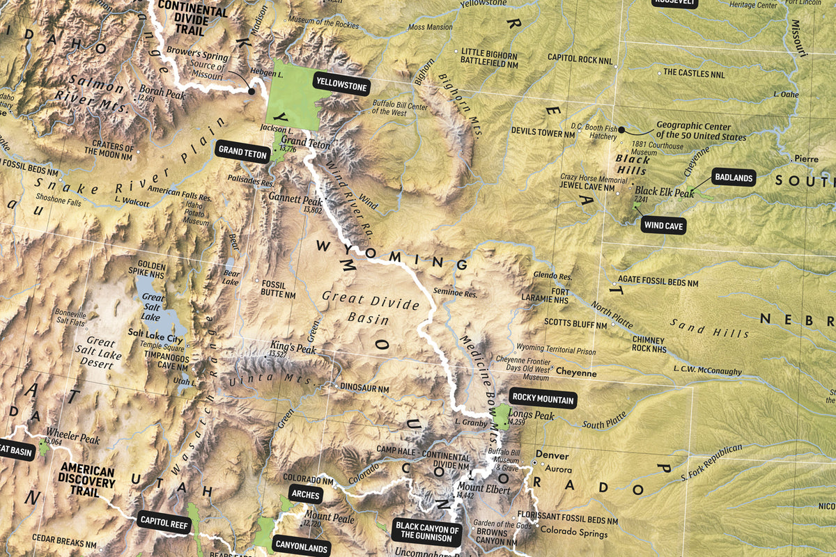 America’s National Parks & Landmarks — 36×24 Premium Map Poster
