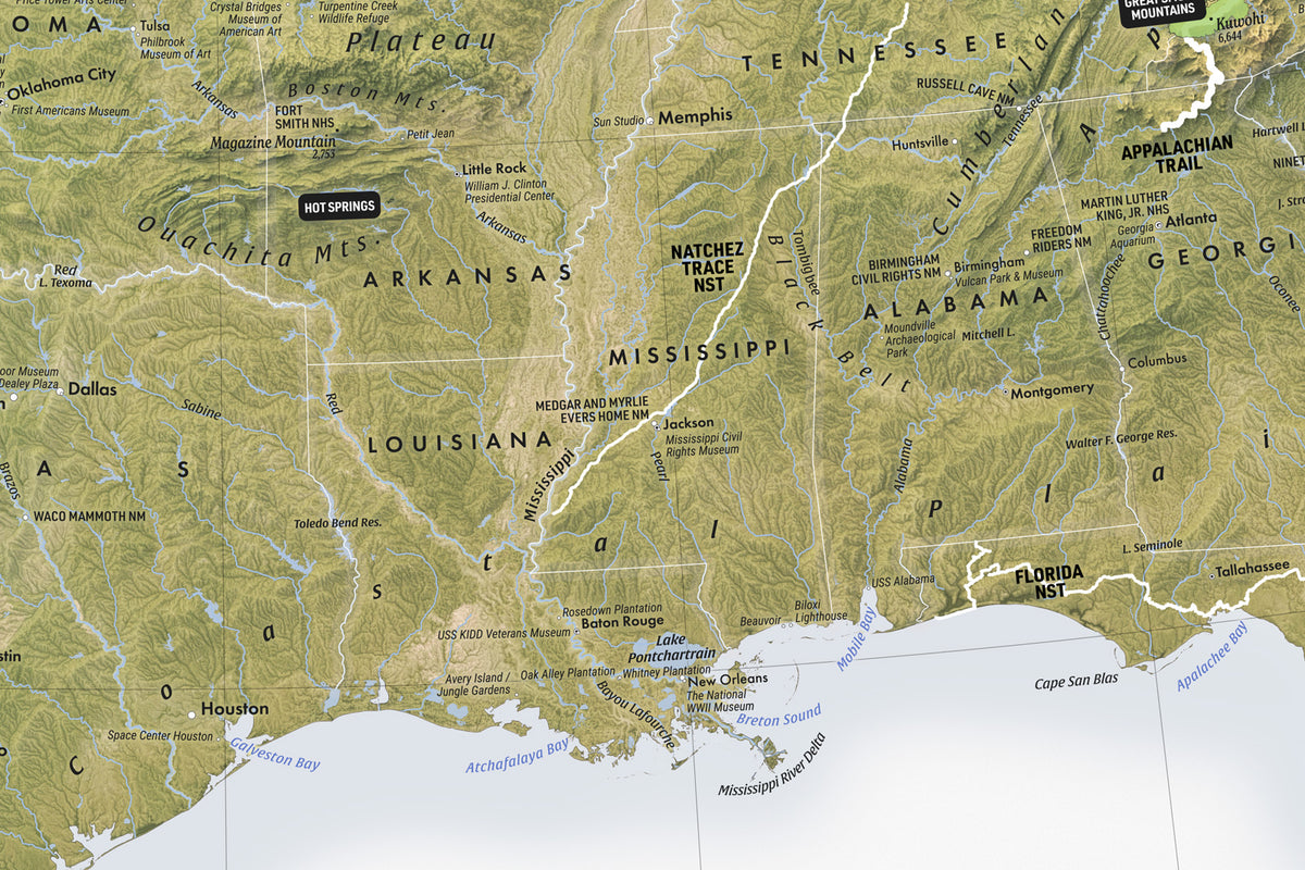 America’s National Parks & Landmarks — 36×24 Premium Map Poster