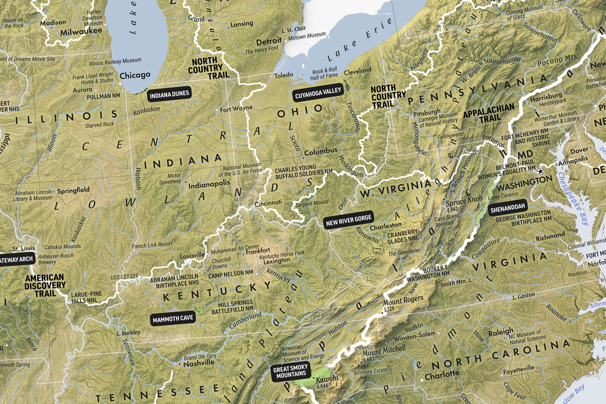 America’s National Parks & Landmarks — 36×24 Premium Map Poster