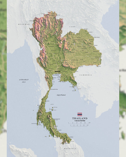 High-Resolution Digital Map Download – Thailand