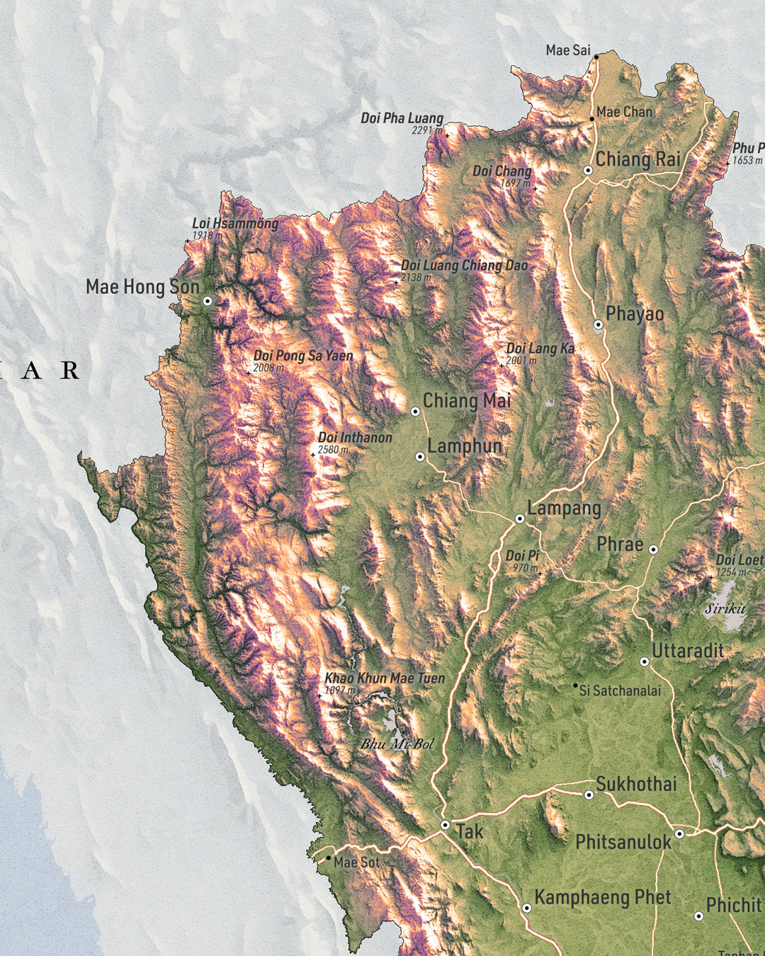 High-Resolution Digital Map Download – Thailand