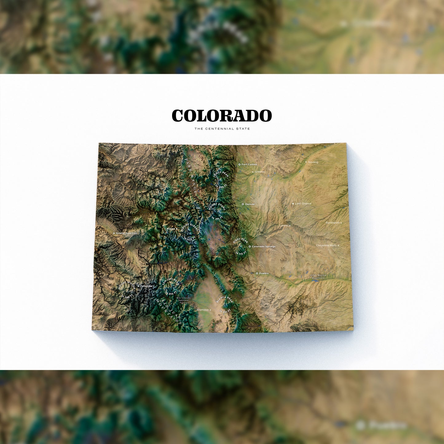Colorado - Shaded Relief Map (36x24")
