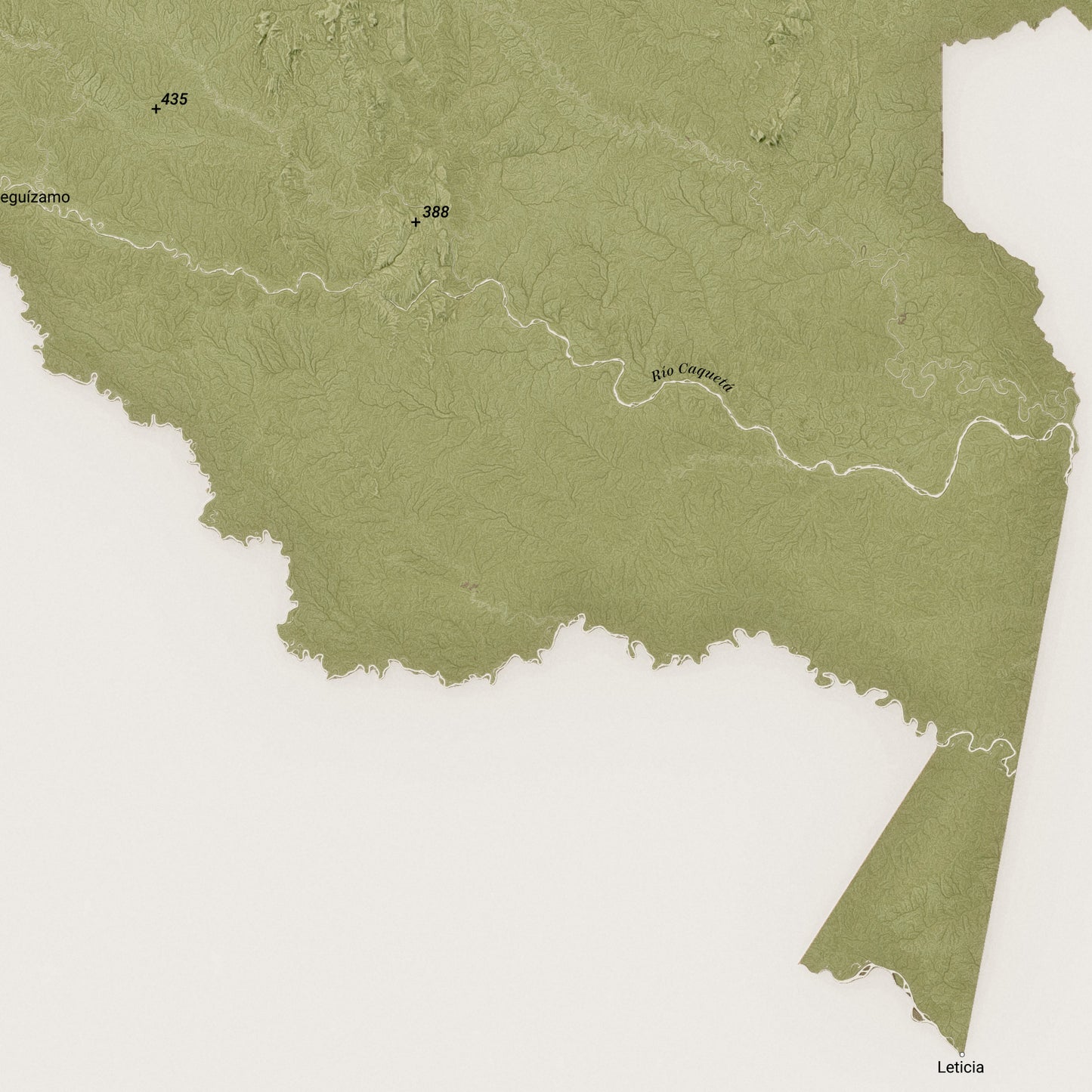 Colombia shaded relief map, printable file (50x70 cm, 240dpi JPG