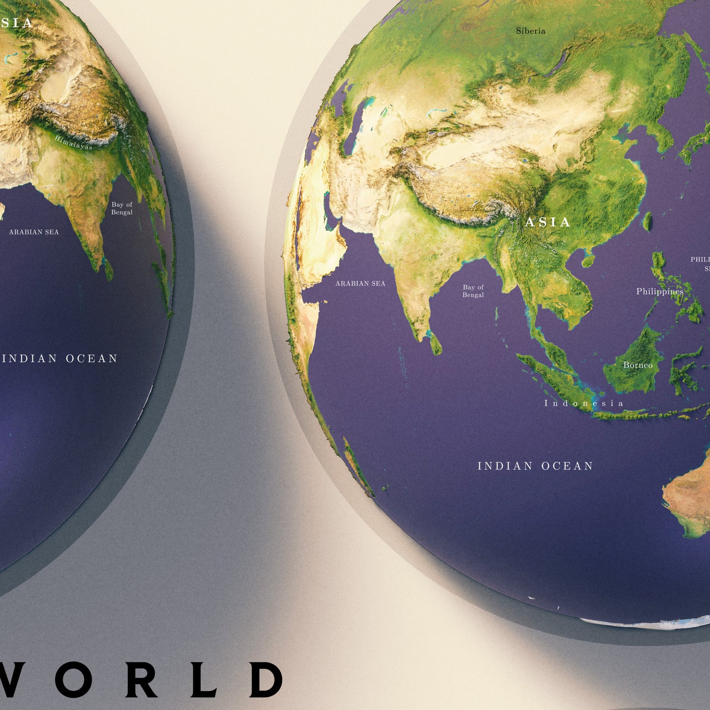 "Views of the World" – Multi-Angle Earth Perspectives Map Poster (36" x 24")